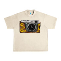 Sandshell sunflower leopard vintage camera Urban Heavy Tee - FaDigitalArtStudio