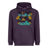 Plum you despite the lok on my face you are still talki Heavyweight Hoodie - MaliasSmallBusiness