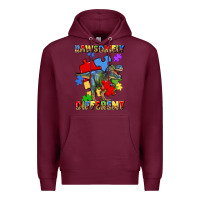 Burgundy rawsomely different autism t rex Premium Hoodie - Artiststas