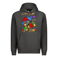 Charcoal Heather rawsomely different autism t rex Premium Hoodie - Artiststas