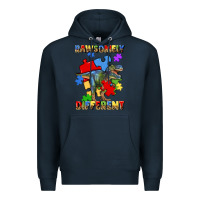 Navy rawsomely different autism t rex Premium Hoodie - Artiststas