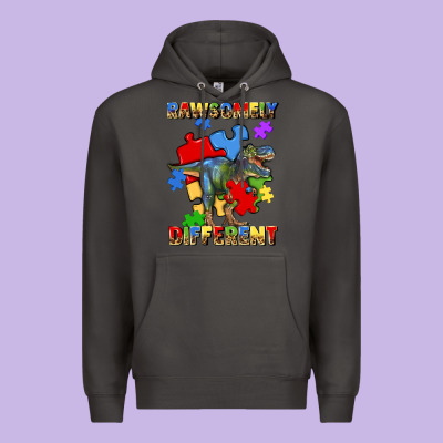 Rawsomely Different Autism T Rex Premium Hoodie Designed By Artiststas