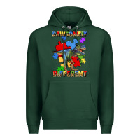 Sports Green rawsomely different autism t rex Premium Hoodie - Artiststas