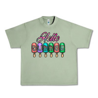 Oil Green hello summer Urban Heavy Tee - CowhideDigitalArt