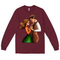 Burgundy valentines day couple Long Sleeve Tee - AdoDesignShop