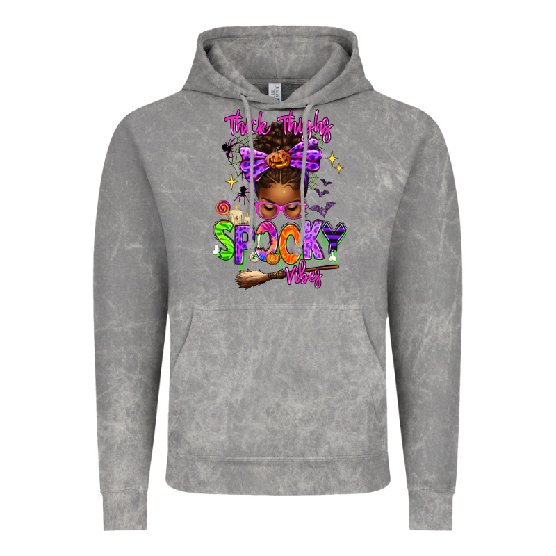 Thick Thighs Spooky Vibes Vintage Hoodie by texasbilliewilder | Teevron