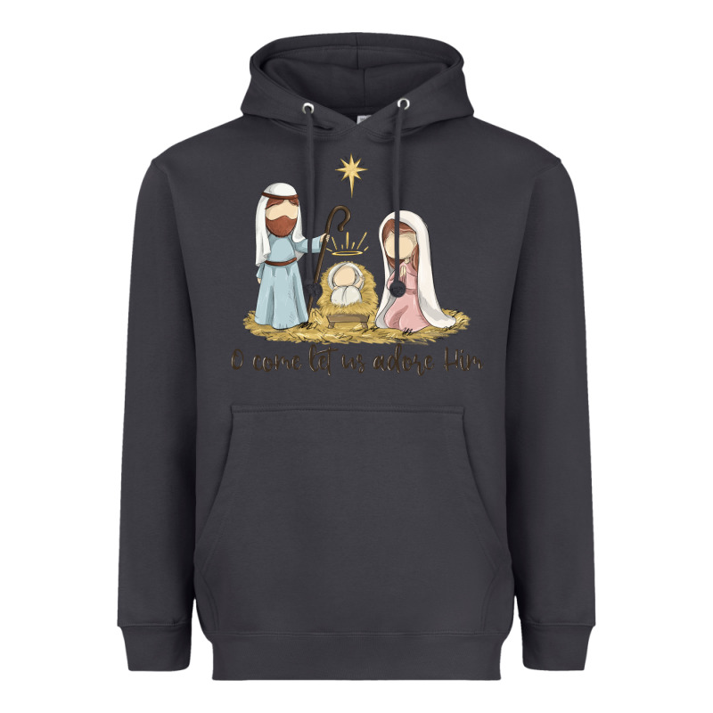 O Come Let Us Adore Him Heavyweight Hoodie by MaliasSmallBusiness | Teevron