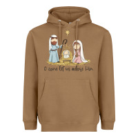 Toasted Coconut o come let us adore him Heavyweight Hoodie - MaliasSmallBusiness