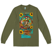 Army Green i hate everyone but coffee helps western skeleton coffee sunflowers 12 Long Sleeve Tee - Artiststas