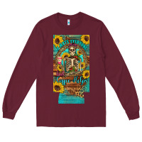 Burgundy i hate everyone but coffee helps western skeleton coffee sunflowers 12 Long Sleeve Tee - Artiststas