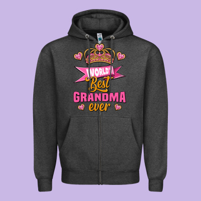 World's Best Grandma Ever Zipper Hoodie Designed By Jasminsmagicworld