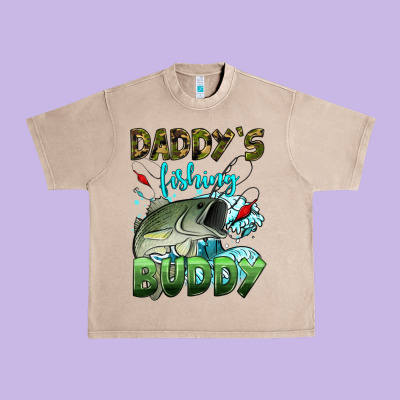 Daddy's Fishing Buddy Urban Heavy Tee Designed By Hra Design Shop