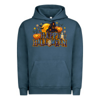 Pigment Midnight Navy Happy Halloween Urban Hoodie - texasbilliewilder