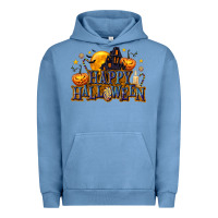 Pigment Pebble Blue Happy Halloween Urban Hoodie - texasbilliewilder