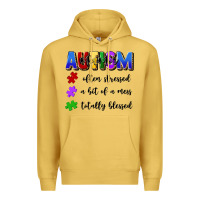 Antique Gold i'm a hot mess always stressed and proudly autism Premium Hoodie - Artiststas