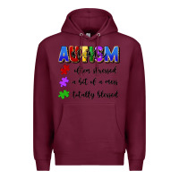 Burgundy i'm a hot mess always stressed and proudly autism Premium Hoodie - Artiststas