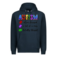 Navy i'm a hot mess always stressed and proudly autism Premium Hoodie - Artiststas