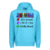 Ocean Blue i'm a hot mess always stressed and proudly autism Premium Hoodie - Artiststas