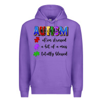 Purple i'm a hot mess always stressed and proudly autism Premium Hoodie - Artiststas