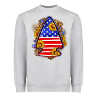 Heather Grey American flag arrowhead Heavyweight Sweatshirt - Neo Western