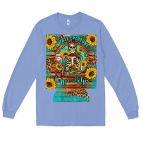 Colony Blue i hate everyone but coffee helps western skeleton coffee sunflowers 12 Long Sleeve Tee - Artiststas