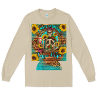 I Hate Everyone But Coffee Helps Western Skeleton Coffee Sunflowers 12 Long Sleeve Tee | Teevron