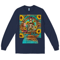 Navy i hate everyone but coffee helps western skeleton coffee sunflowers 12 Long Sleeve Tee - Artiststas