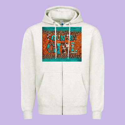 Country Girl Zipper Hoodie Designed By Barkaloodesign