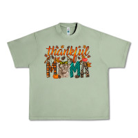 Oil Green thankful mama highland cow Urban Heavy Tee - RacoonDesign