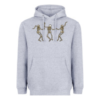 Heather Grey dancing skeletons Heavyweight Hoodie - MaliasSmallBusiness
