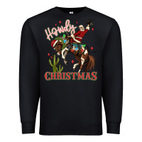 Black howdy christmas cowboy santa Premium Sweatshirt - MaliasSmallBusiness