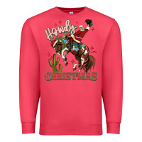 Cardinal howdy christmas cowboy santa Premium Sweatshirt - MaliasSmallBusiness