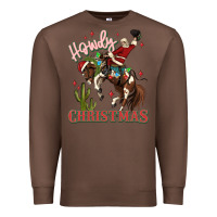 Chestnut howdy christmas cowboy santa Premium Sweatshirt - MaliasSmallBusiness