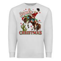 Dove Grey howdy christmas cowboy santa Premium Sweatshirt - MaliasSmallBusiness