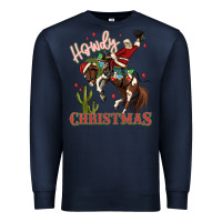 Navy howdy christmas cowboy santa Premium Sweatshirt - MaliasSmallBusiness