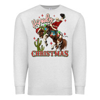 Oatmeal Heather howdy christmas cowboy santa Premium Sweatshirt - MaliasSmallBusiness