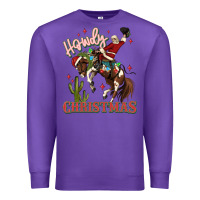 Purple howdy christmas cowboy santa Premium Sweatshirt - MaliasSmallBusiness