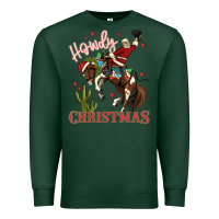 Sports Green howdy christmas cowboy santa Premium Sweatshirt - MaliasSmallBusiness