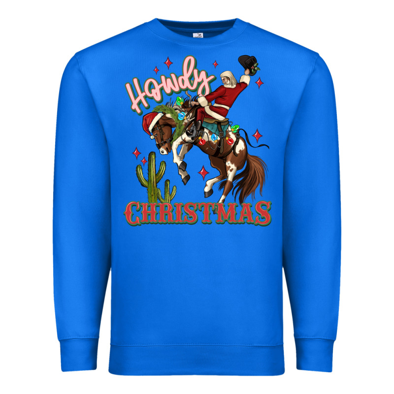 Howdy Christmas Cowboy Santa Premium Sweatshirt by MaliasSmallBusiness | Teevron