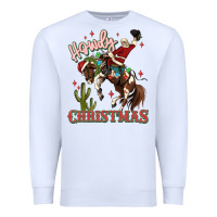 White howdy christmas cowboy santa Premium Sweatshirt - MaliasSmallBusiness