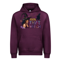 Mauve Wine 100% That Witch Black Afro Witch Urban Hoodie - texasbilliewilder