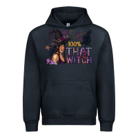 Navy 100% That Witch Black Afro Witch Urban Hoodie - texasbilliewilder