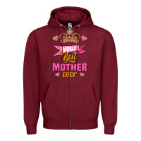 Burgundy world's best mother ever Zipper Hoodie - Jasminsmagicworld