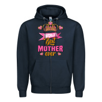 Navy world's best mother ever Zipper Hoodie - Jasminsmagicworld