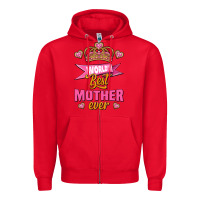 Red world's best mother ever Zipper Hoodie - Jasminsmagicworld