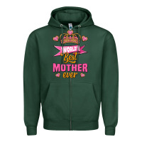 Sports Green world's best mother ever Zipper Hoodie - Jasminsmagicworld