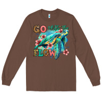 Chestnut go with the flow floral turtle Long Sleeve Tee - Jasminsmagicworld