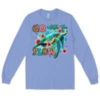 Colony Blue go with the flow floral turtle Long Sleeve Tee - Jasminsmagicworld