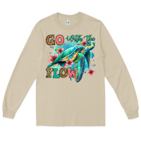 Mushroom go with the flow floral turtle Long Sleeve Tee - Jasminsmagicworld