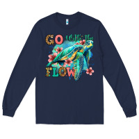 Navy go with the flow floral turtle Long Sleeve Tee - Jasminsmagicworld